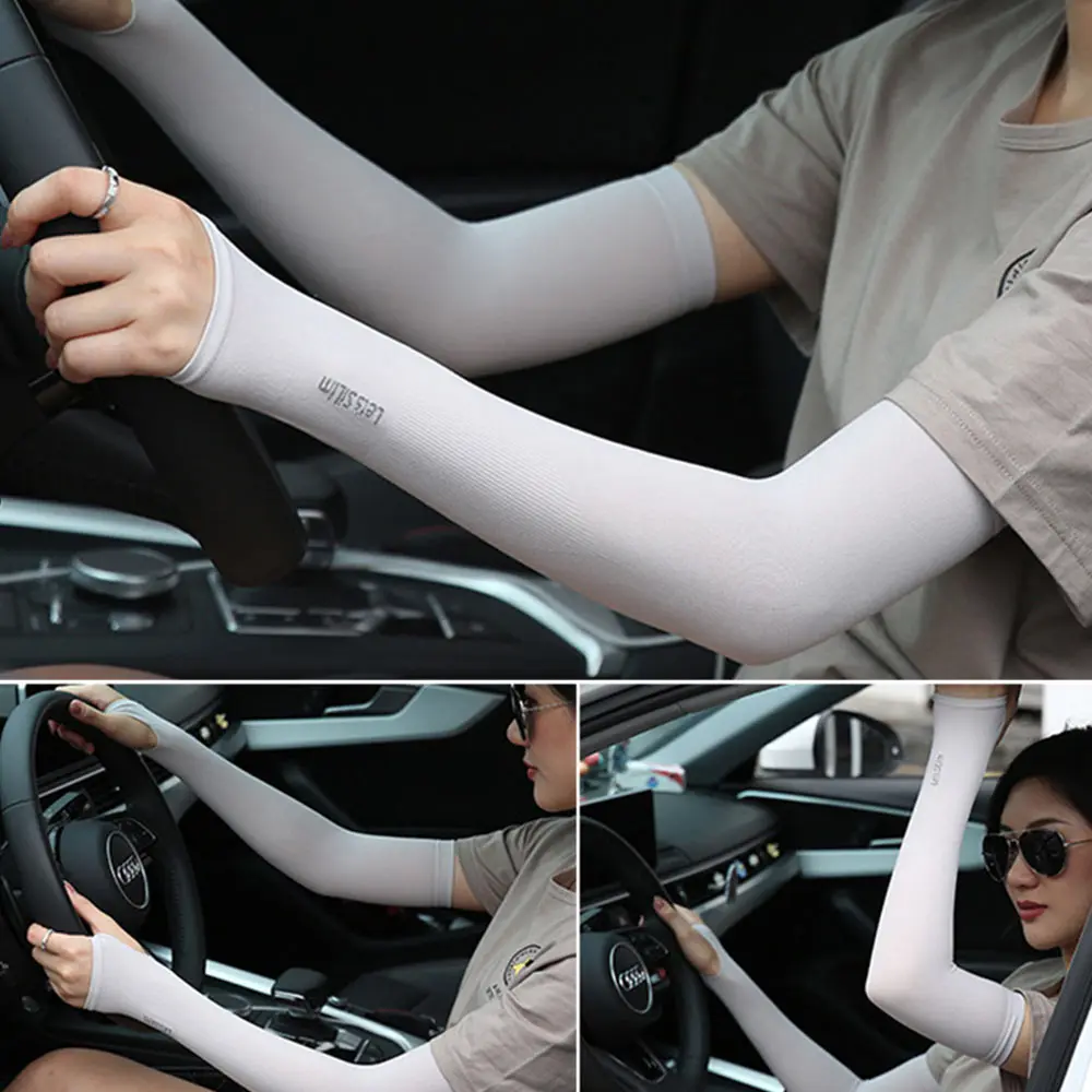 Exposed thumb Running Basketball Summer Cooling Outdoor Sport Arm Cover Arm Sleeves Sun Protection