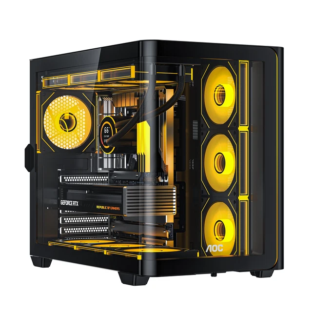 AOC CG455 ブラック ATX デスクトップ PC ケースコンピュータ