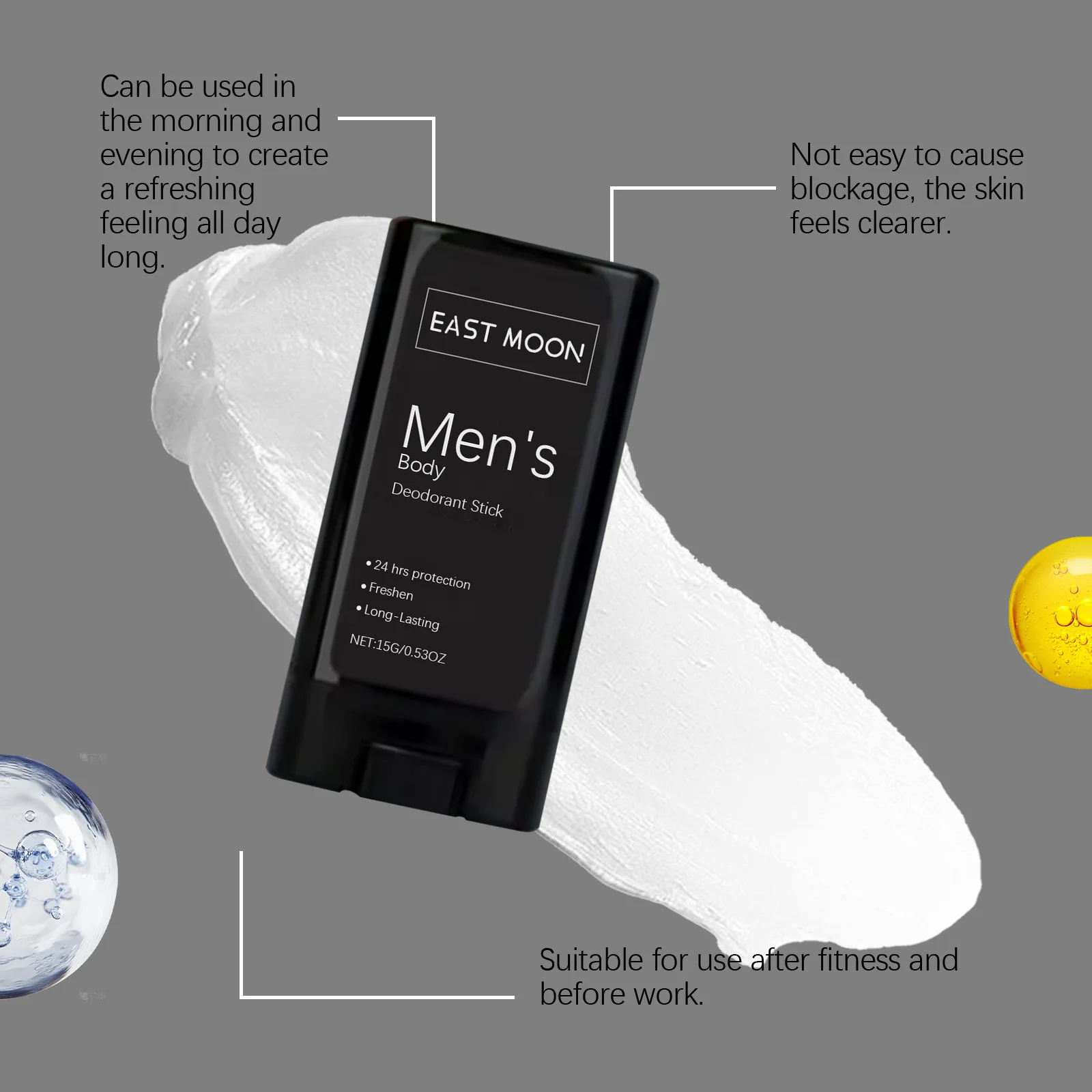 

Дезодорант для тела, освежающий запах, средство для устранения запаха, удаление запаха подмышек, 48 часов, парфюмерные палочки под руками для мужчин, 15 г