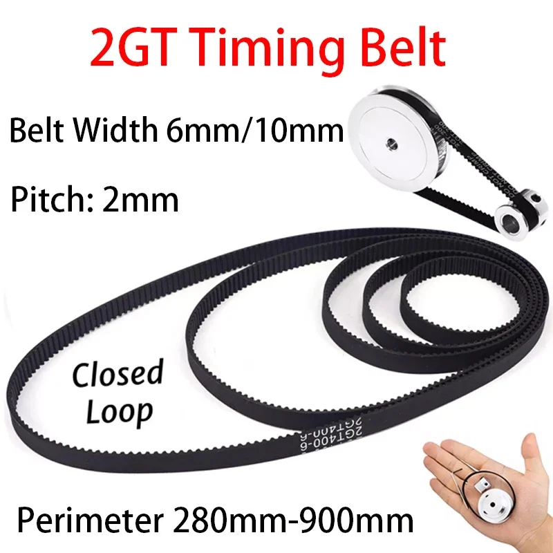 1/3Pcs Timing Synchronous Belt GT2 Power Drive Belt 280mm-900mm Closed Loop Rubber Belts for CNC, 3D Printer Width 6mm/10mm