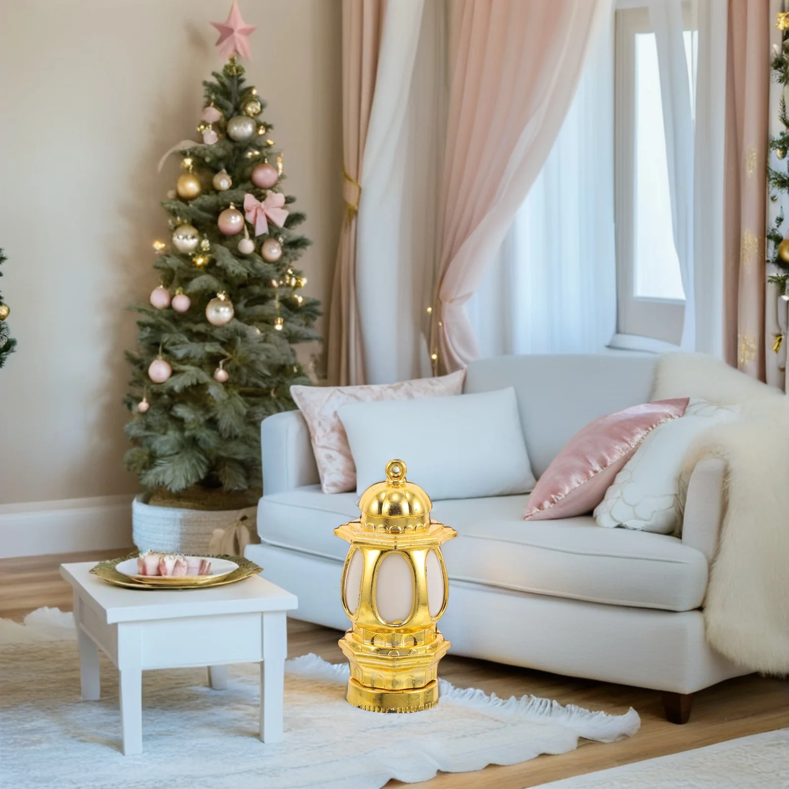 

20Pcs Dollhouse Miniature Lanterns Golden Vintage Decorative Small Hanging Lantern Ornaments for Western Xmas Home Craft