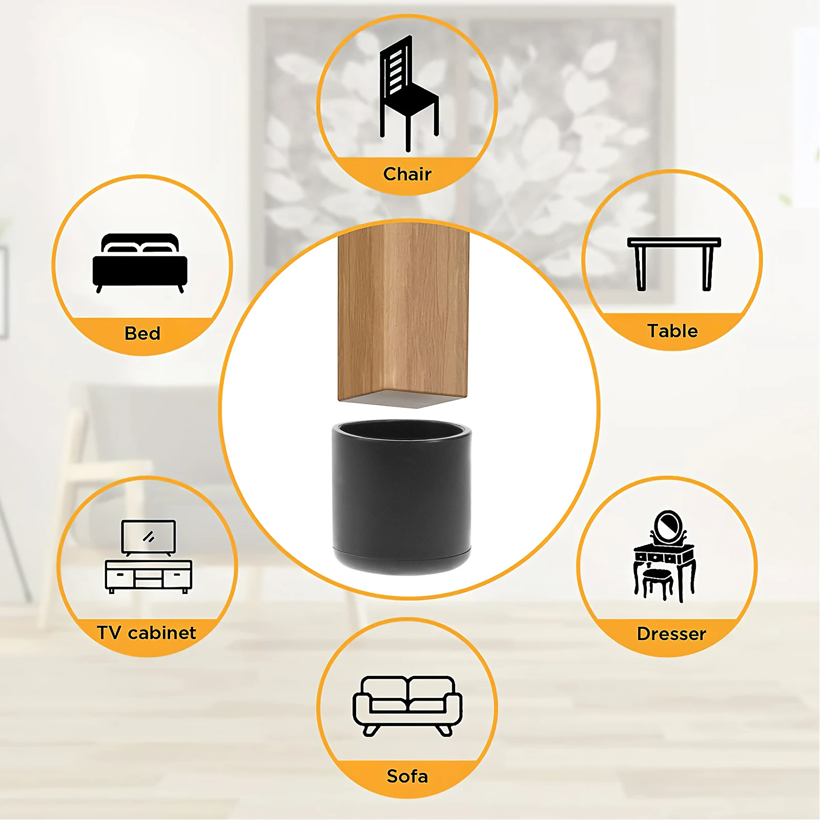 

50Pcs Floor Protectors for Chairs Heavy Duty PVC Furniture Leg Covers Protect Hardwood Laminate Tiles from Scratches Glide