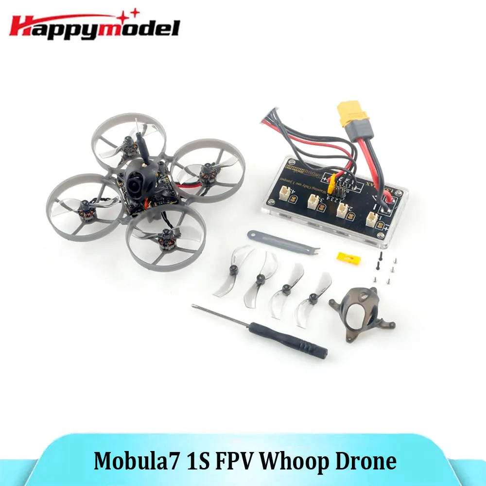 HappyModel Mobula7 1S X12 5in1 AIO FC ELRS V2.0 BLHELIS 12A VTX 400mW Runcam Nano3 RS0802 KV20000 1S 75mm FPV Tinywhoop