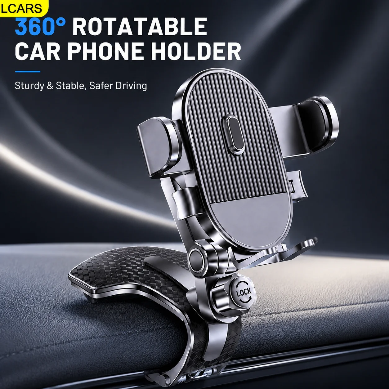 Lcars Car Phone Holder That Doesn'T Block Your View, Clip-On Design for Dashboard, Won'T Fall Off, Universal for Horizontal and Vertical Screens, Gravity Navigation Phone Holder for Cars