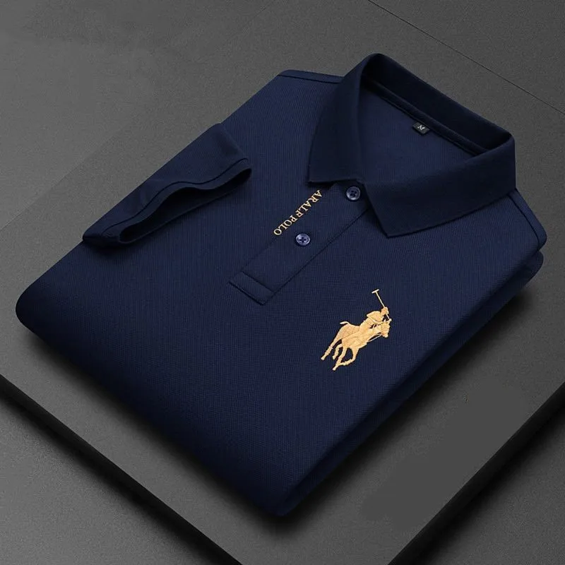 Polo de manga corta de algodón puro bordado para hombre, novedad de verano 20224, Top informal transpirable de negocios para hombre 4xl