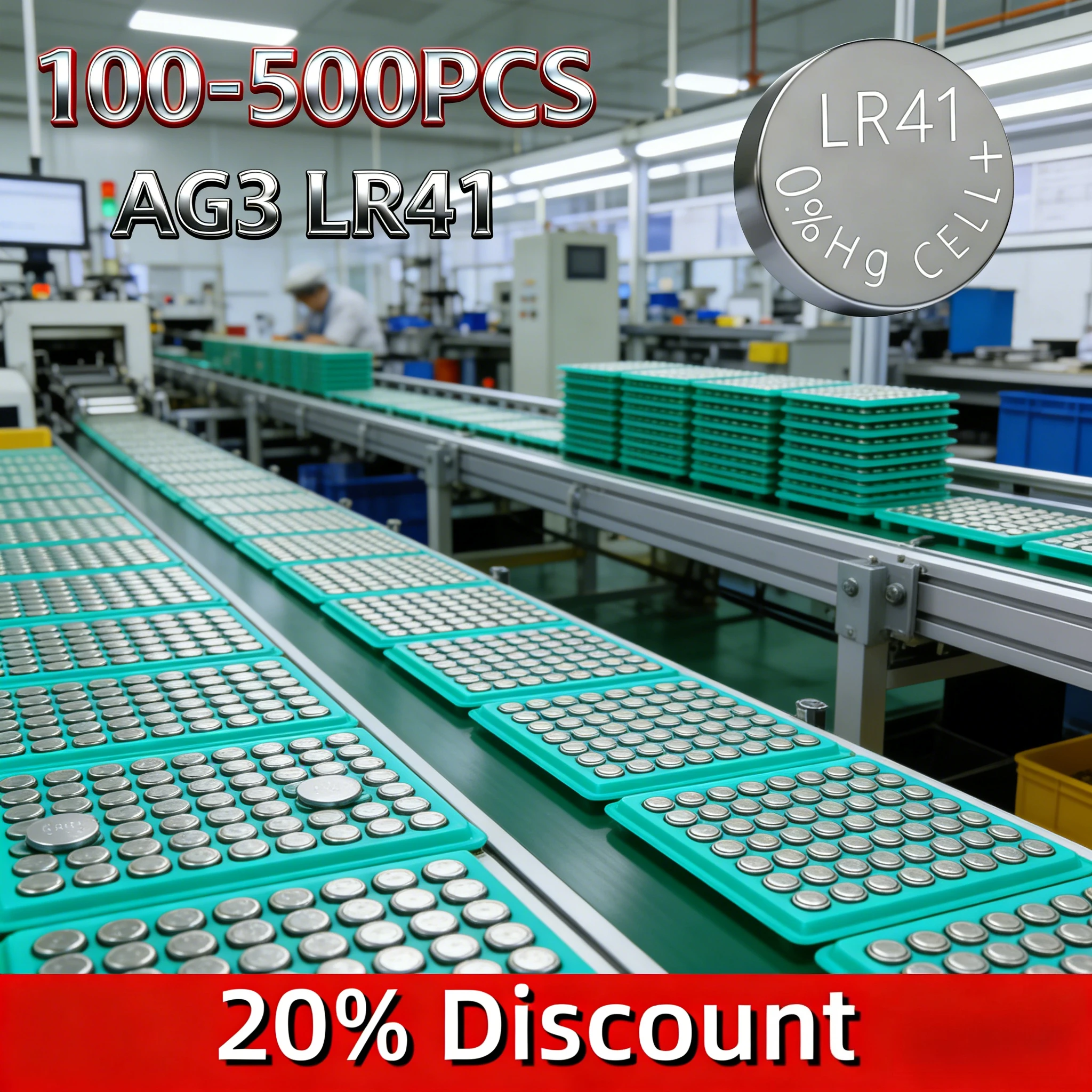 

100-500PCS LR41 AG3 Alkaline Button Cell Batteries 1.55V Direct Replacement for SR41 192 392 L736 384 SR41SW Coin Batteries