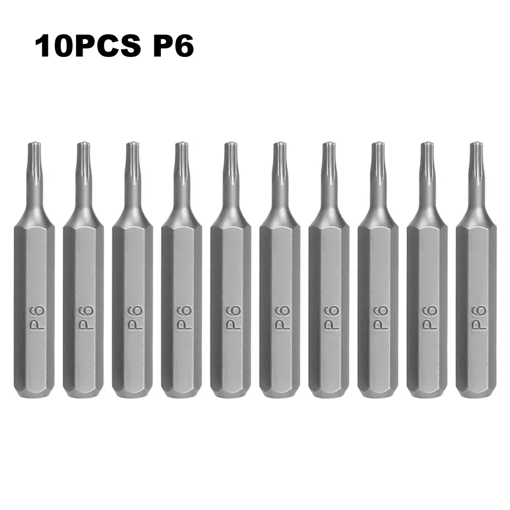 

10Pcs Screwdriver Bits P2/P5/P6 28mm Driver Bit 4mm Hex Shank For Electric Driver Electronic Repairing Power Tools Accessories