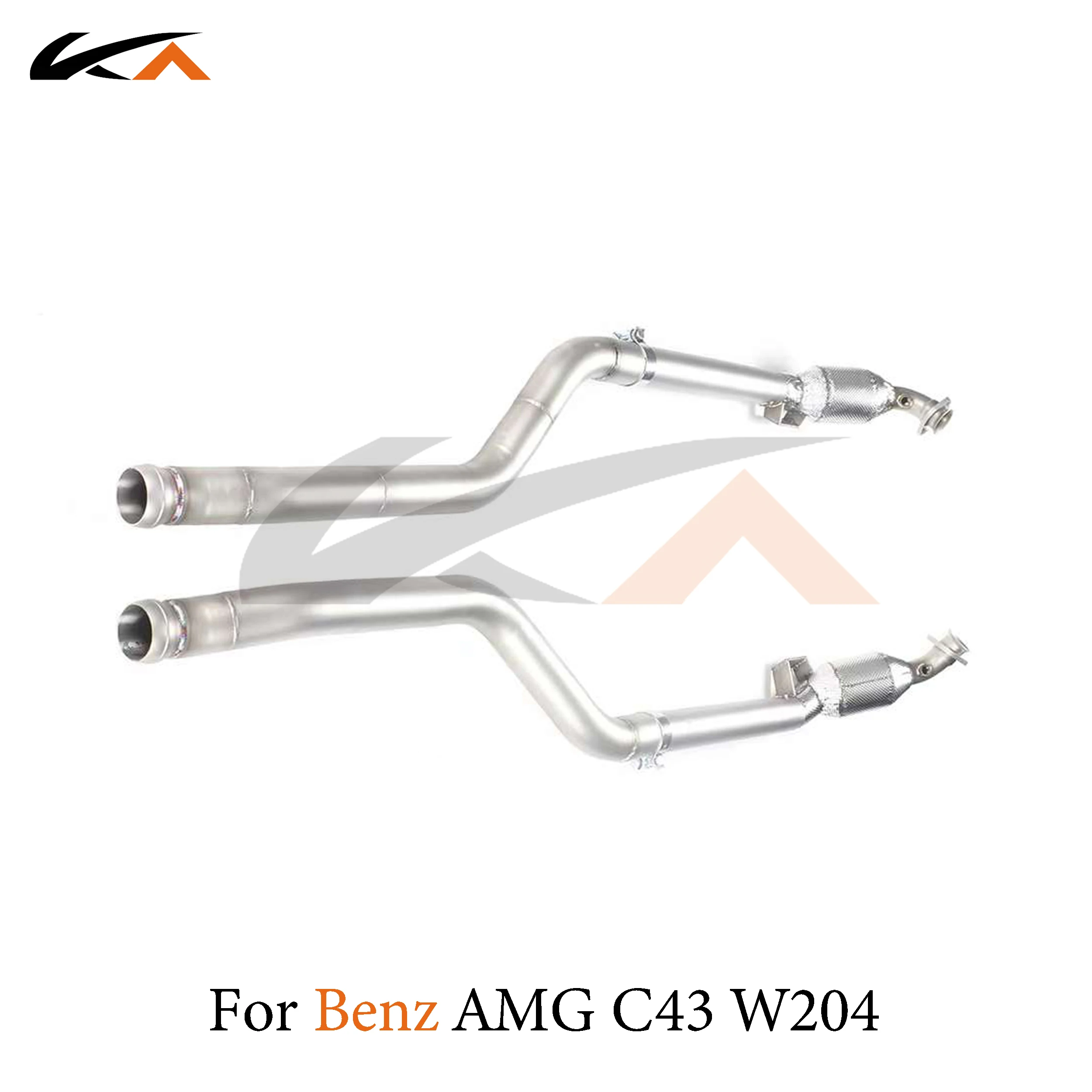 

KA Tuning downpipe exhaust steel headers for Mercedes-benz AMG C63 W204 6.2L performance heat shield catalysis