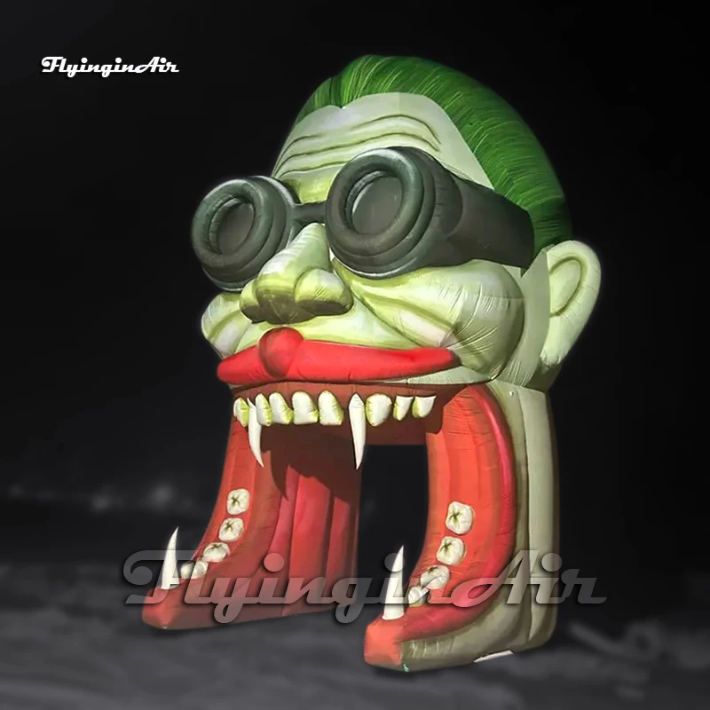 

Scary Large Inflatable Dracula Vampire Head Tunnel 5m Cartoon Figure Model Air Blow Up Evil Demon For Entrance Decoration