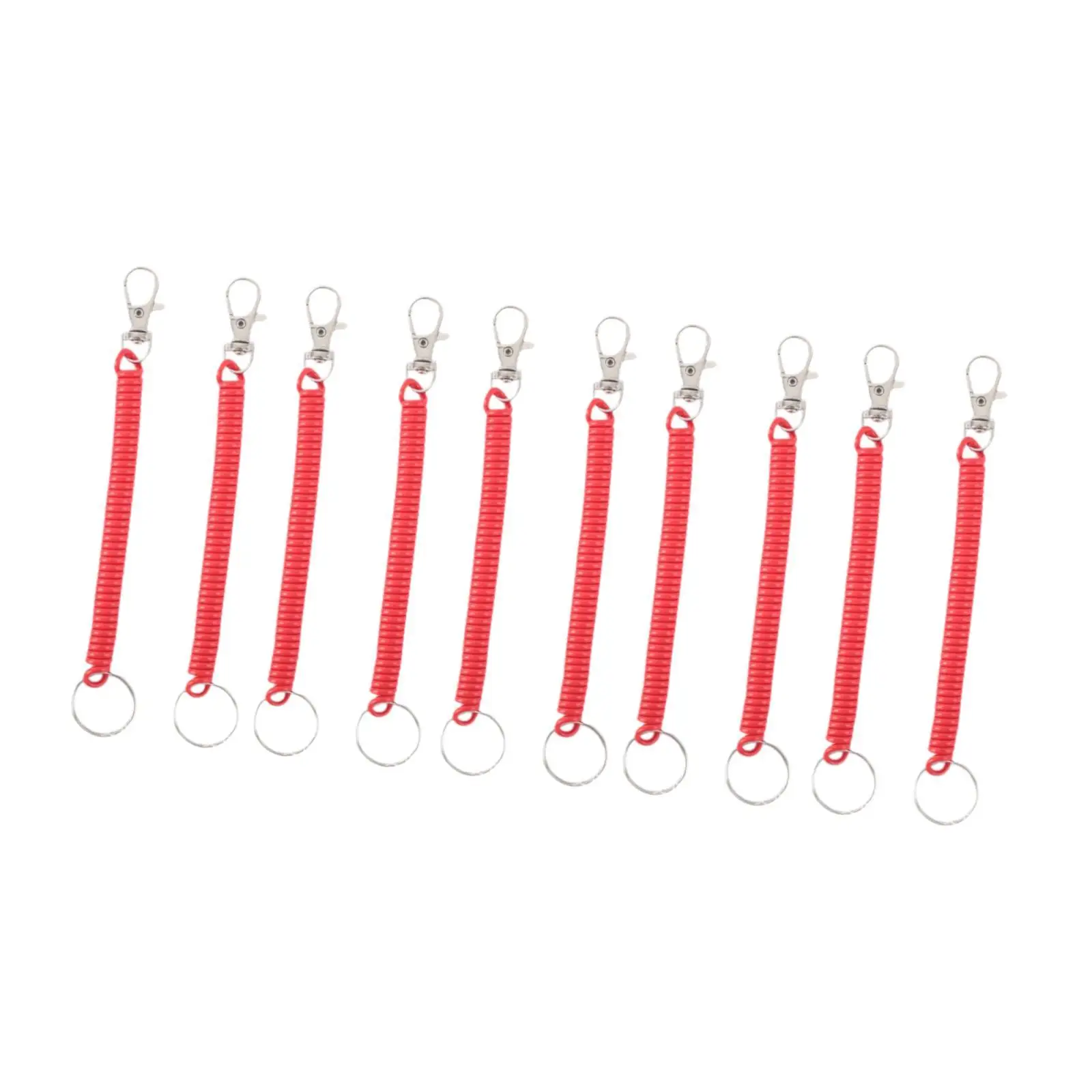 Retractable Spiral Coil Keychain for Wrist Wearing Stretchable EVA Key Holder with Metal Clasp for Beach Travel