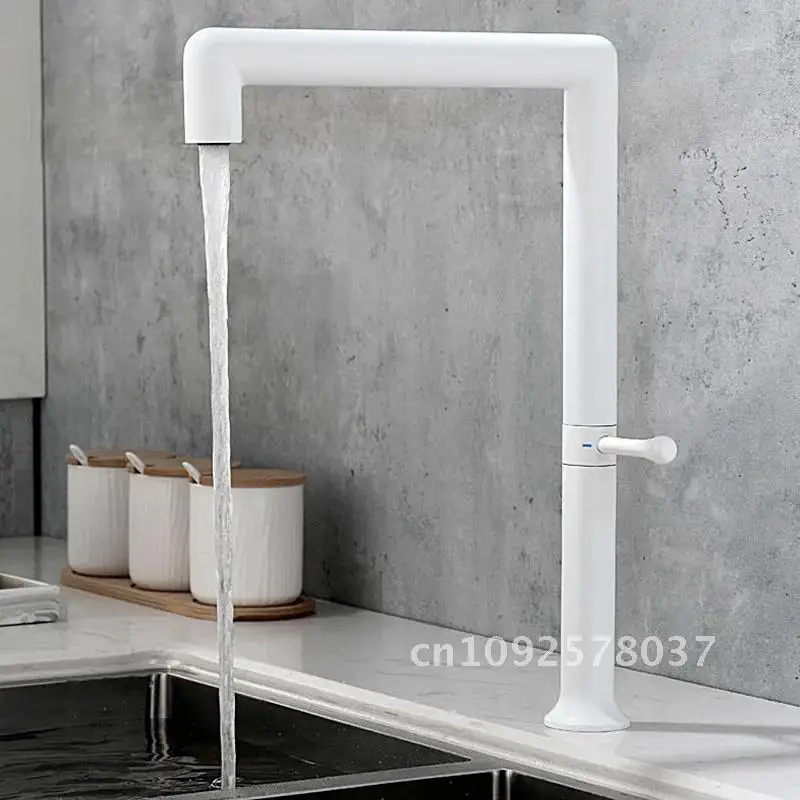 Kitchen Sink Faucet White/Brushed Gold/Gunmetal/Rose Gold/Brushed Kitchen Mixer Rotatable Steel And Tap Hot Stainless Cold