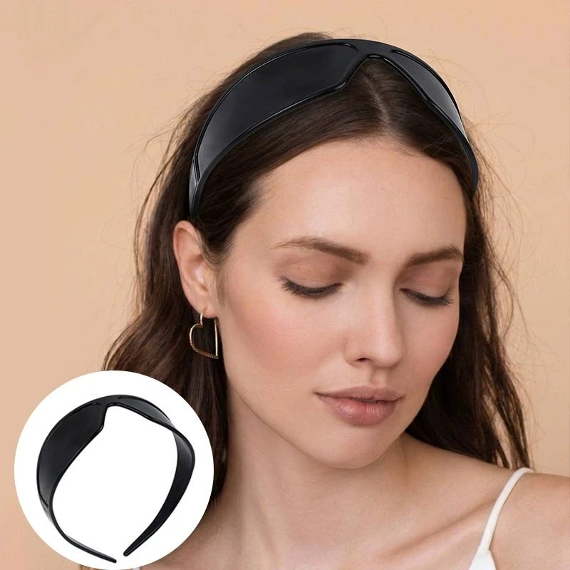 

New Style Sunglasses Design Headband Black Acetate Hair Band High Quality Top Sunglass-Shape Headbands for Ladies