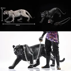 JXK009 1/6 Scale Black Leopard Snow Jaguar Model 36cm Animal Model Double Headed Carving for 12in Action Figure Body Model