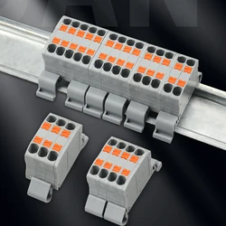 Direct insertion multiple in multiple out spring quick terminal industrial control automation wiring block rail terminal