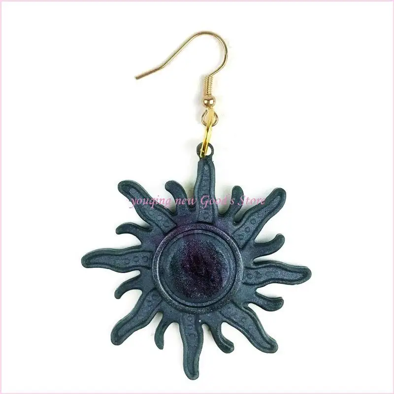57QA Asymmetric Sun Moon Combination Earring Mold Epoxy Resin Ornament Mold Resin Casting Pendant Mold Suitable for Diy