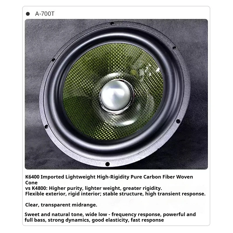 TMT fever HiFi grade 6.5 inch 7 inch speaker high quality aluminum frame pure carbon fiber bullet medium woofer