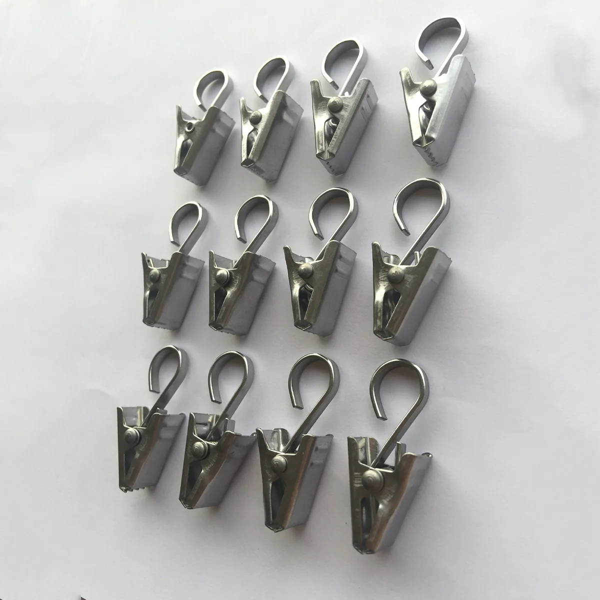 

30Pcs Stainless Steel Drapery Hook Clips Slide on Rod Secure Hold for Curtains Photos Exhibits Residential Commercial Use