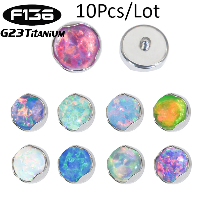 

10Pcs G23 Titanium Implant Piercing Jewelry Accessories Stud Earring Microdermal Medusa Dermal Opal Surface Piercing Accessories