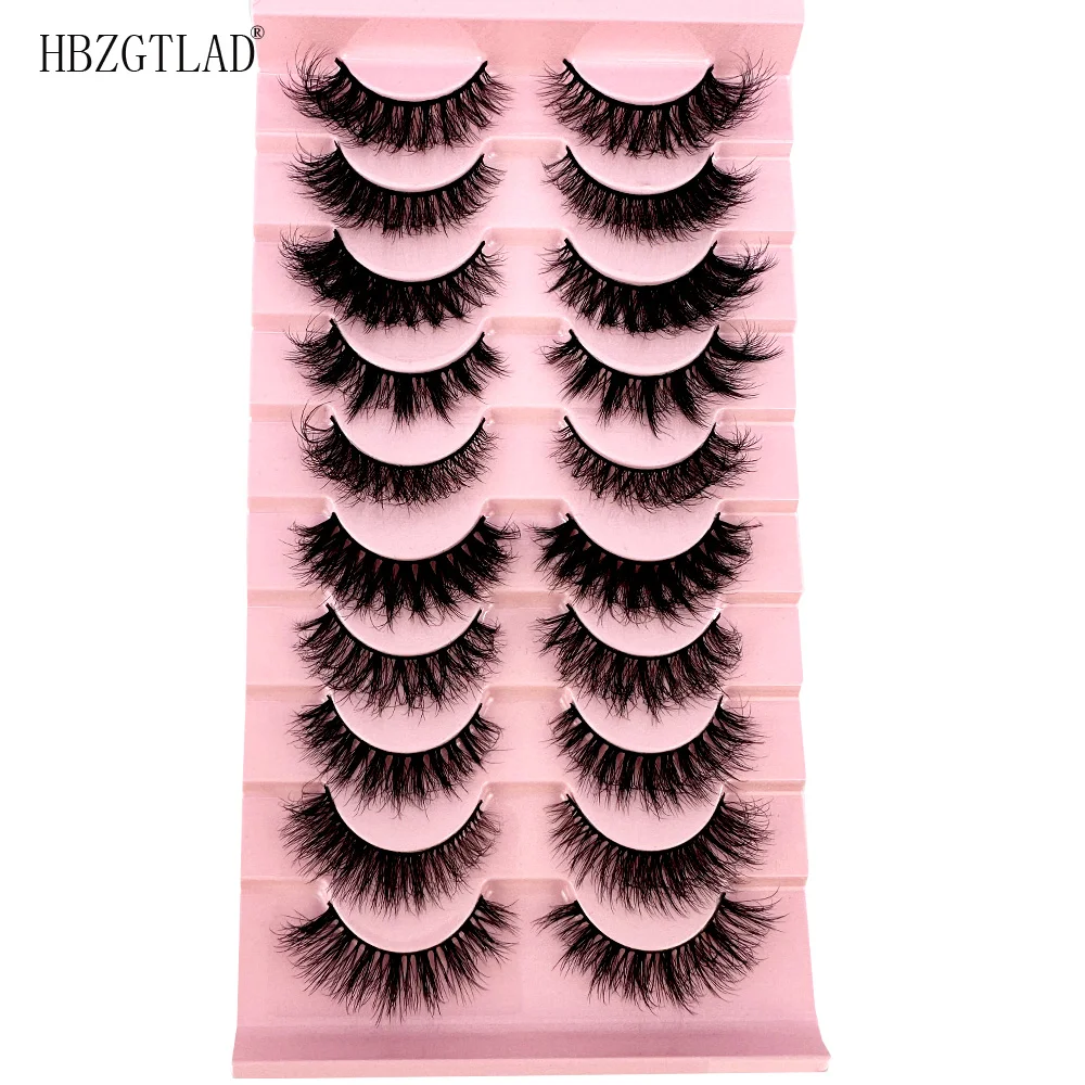 10Pairs 3D Faux Mink False Eyelashes Natural Messy Crisscross Eyelash Wispy Fluffy Fake eyelashes Extension Eye Makeup faux cils