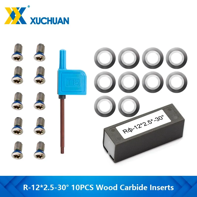 Cortadores de Carboneto de Inserções 10 Pcs 12×2.5 mm 30 Graus para Torno de Madeira Transformando Hollower Finalizador Ferramentas