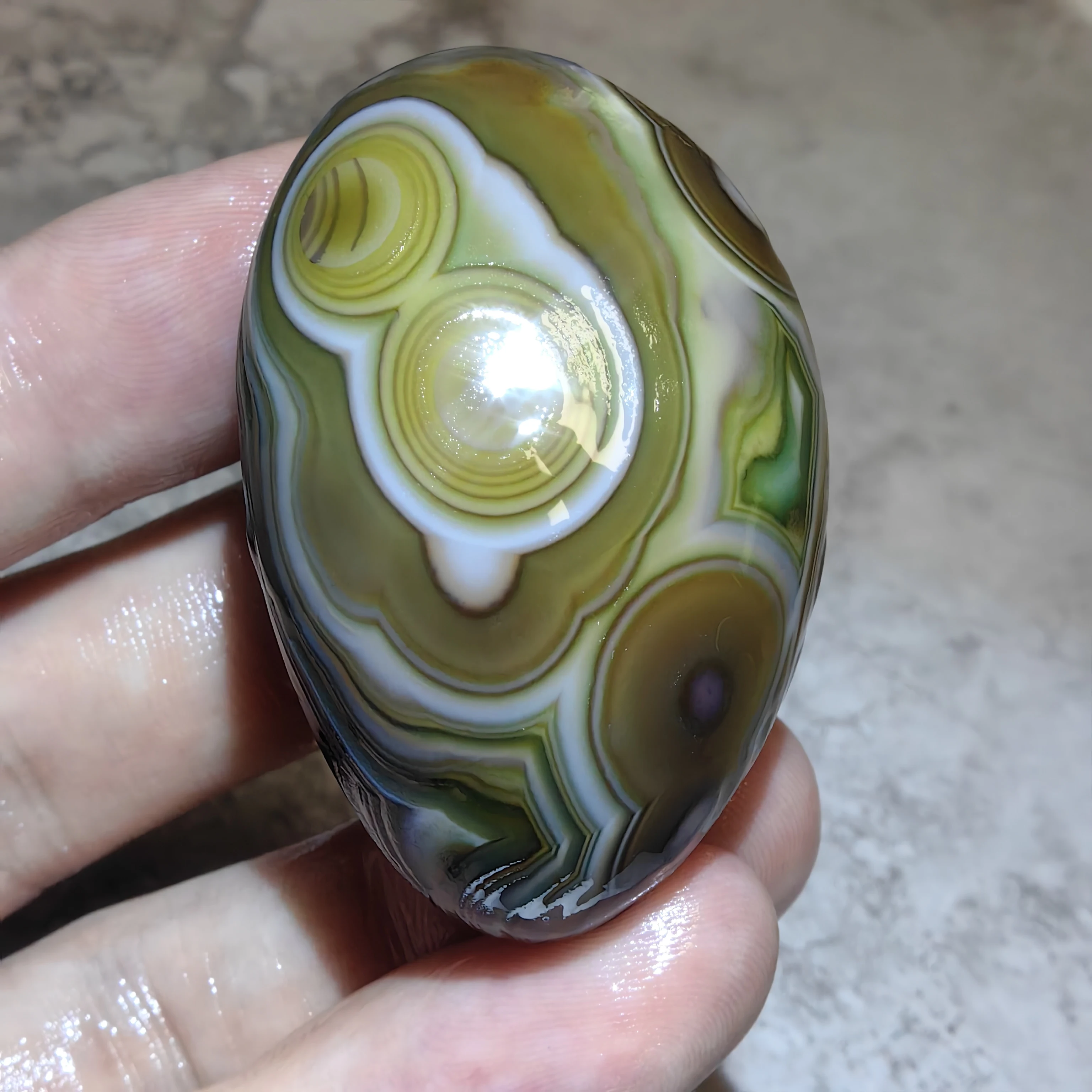 Pure Natural Divine Eyes Agate Haut-relie Palm Stones Reiki Meditation Good Luck, Jewelry DIY Ward Off Evil Amulet Decoration