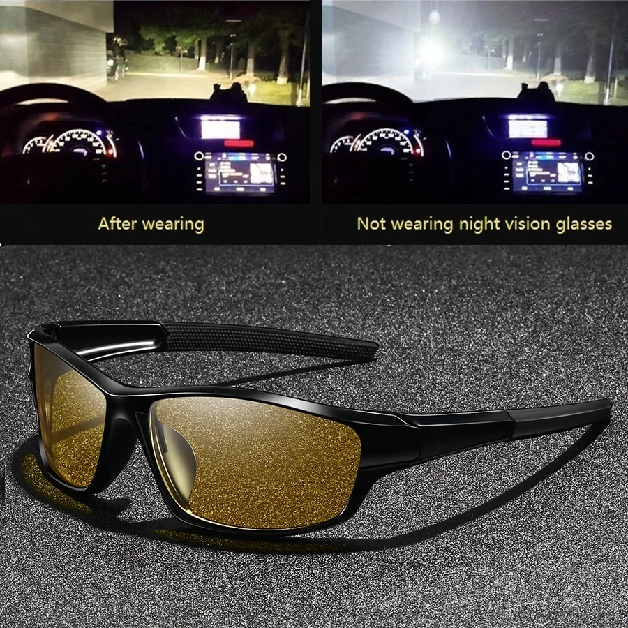 Lunettes de vision nocturne vintage sportives unisexes, réduisent la fatigue visuelle, verres anti-reflets, lunettes de sécurité pour l'extérieur