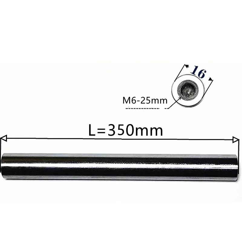 

2 pcs 16mm linear shaft 350 mm long with two ends of M6 thread hole depth of 25mm Chromed Harden Rod Linear Motion Shaft