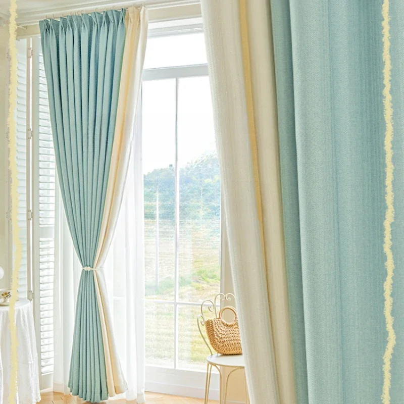 

Modern Ins Style Blackout Curtains Large Area Sun Protection Living Room Drape Room Decoration Curtain Bedroom Soundproof Drapes