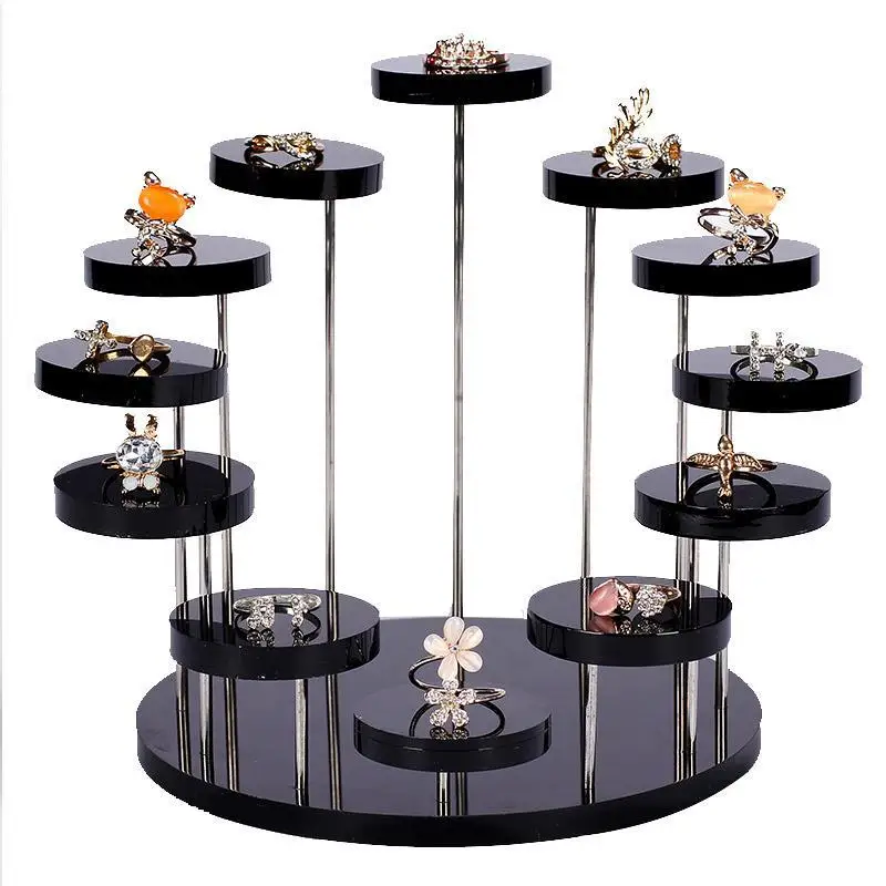 Acrylic Clear Display Stand 12 Round Seat Small Doll Jewelry Ring Storage Rack Round Small Bracket Organizer Decoration Supplies