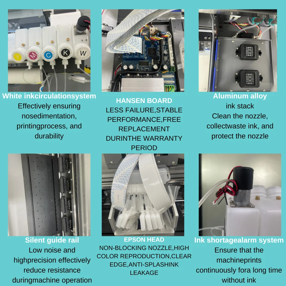 Impressora jato de tinta Cowint A3 com cabeça de impressão XP600 30cm DTF Digital Roupas Transferência de calor Máquina de impressão de camisetas Nova condição