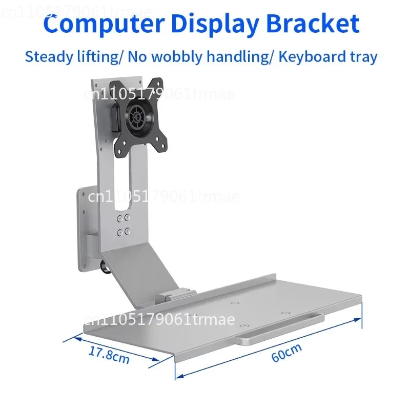 2026New Wall Mounted Full Sit Workstation Arm and Mount Keyboard Bracket Tray Monitor Stand