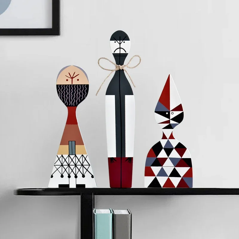 مجموعة تماثيل زاوية الكتب الخشبية ، نماذج الأفكار التجريدية ، ديكورات المنمنمات ، غرفة المعيشة ، ديكور المنزل ، عناصر سطح الطاولة ، الملحقات #4