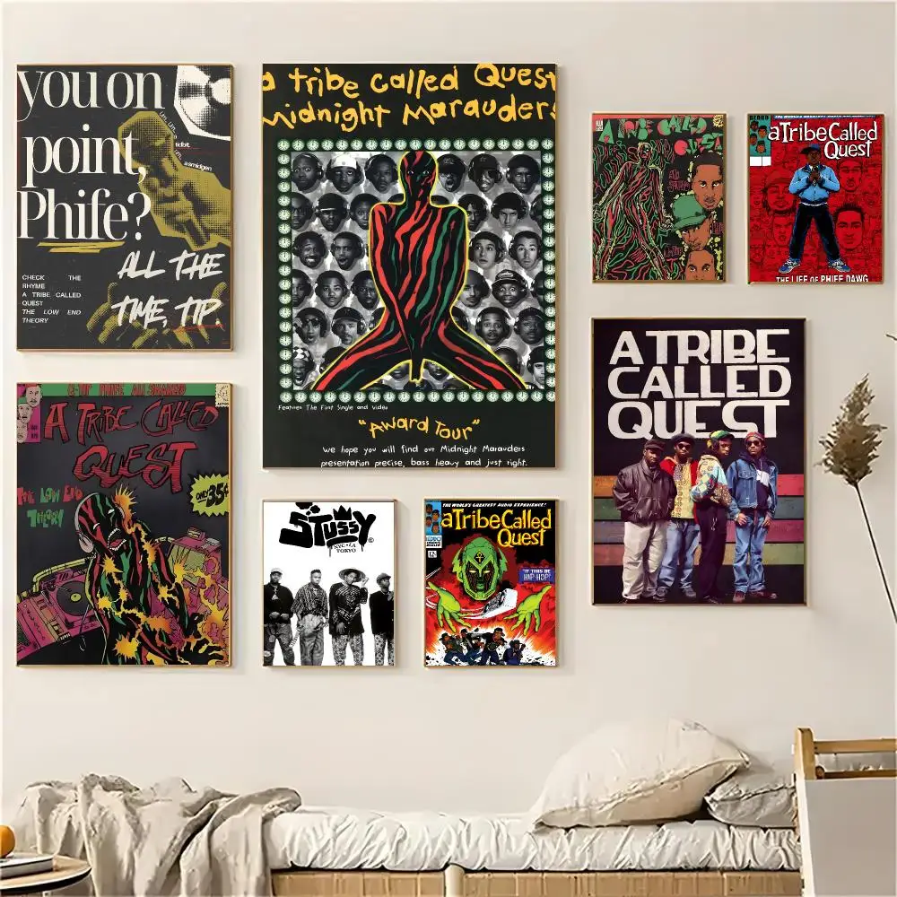 A Tribe Called Quest Band ATCQ Poster Self-adhesive Decal Living Room Bedroom Party Bar Decor Moisture-proof Fade-resistant HD