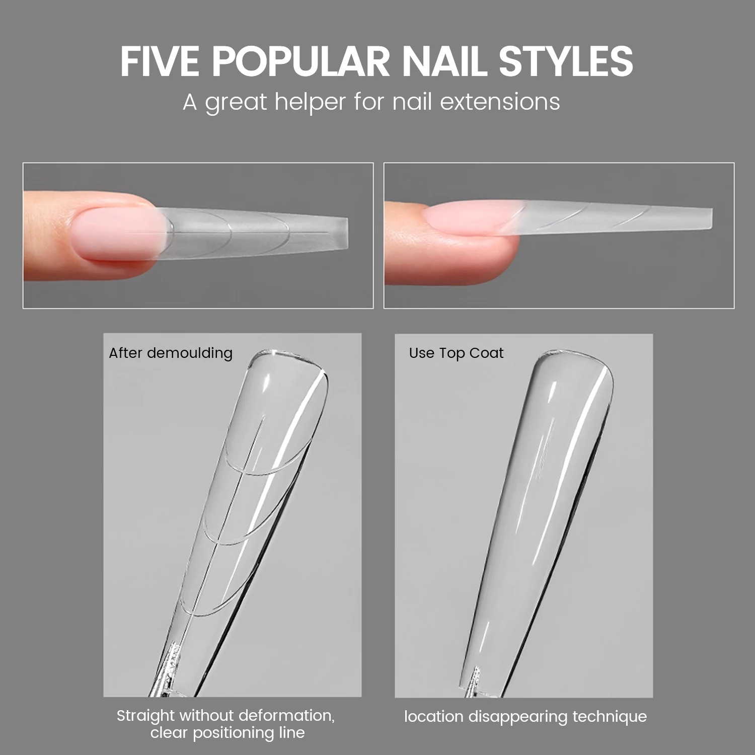 YOKEFELLOW Sandwich Dual Nail Forms 240pcs 15size NEW 2025 Extensions-Dual Forms Coffin Almond Nail Forms Top Mold Bottom Mold