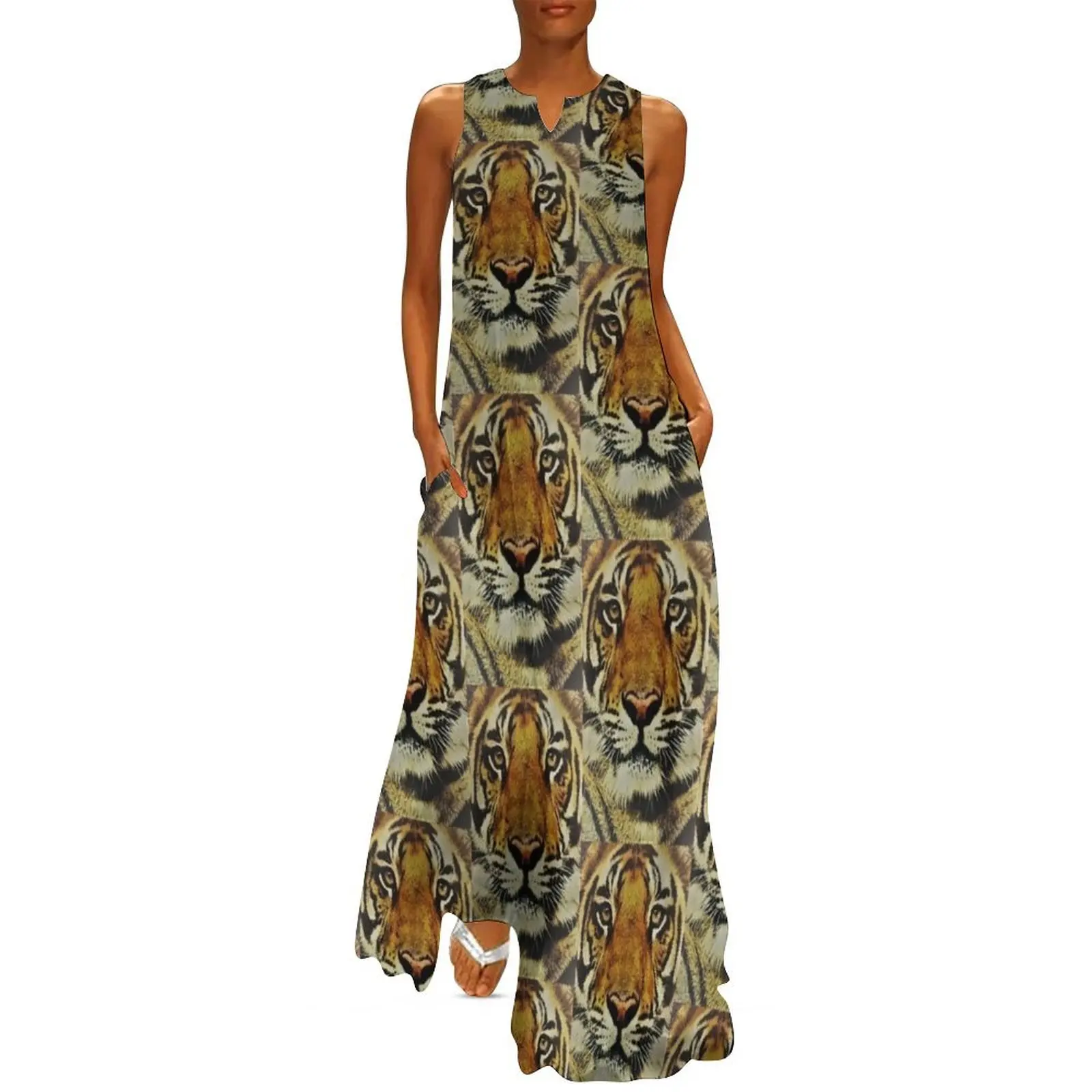 

Tiger Long Dress summer clothes for women bandage dress cute dress