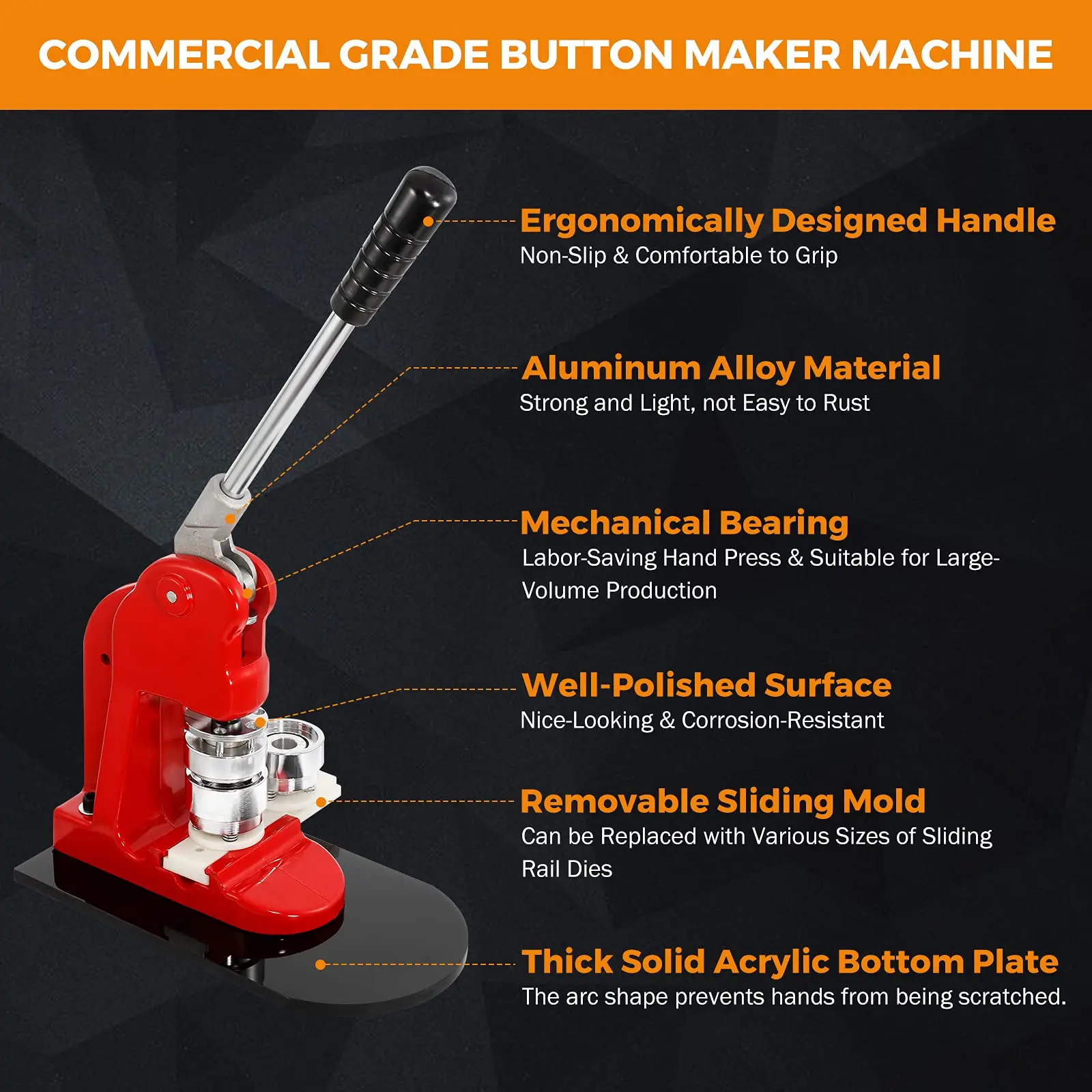 ZEQUAN Children DIY Metal Round Button Badge Making Machine Manual Button Badge Button Maker Machine for DIY Round Pin Maker