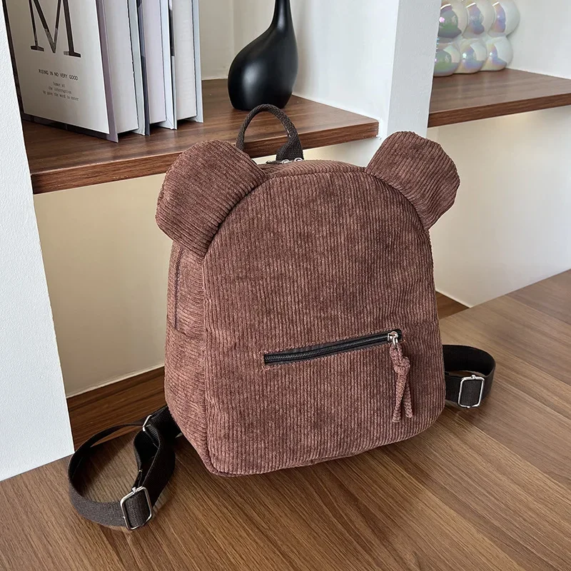 Kids Backpacks for Boy Corduroy Casual Travel Bag Corduroy Fashionable Women Bag Backpack Mother Kids Bags for Girl School Bag