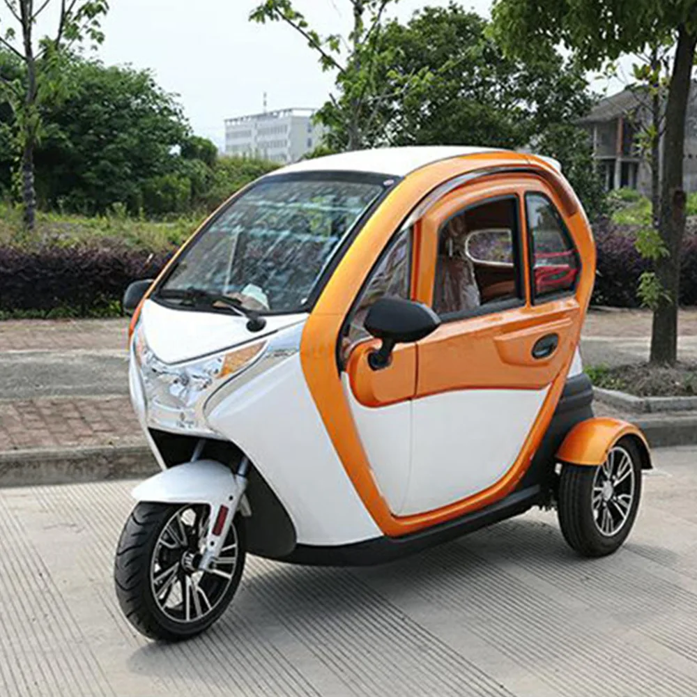 New energy 3-seat fully enclosed adult small electric tricycle elderly scooter student pick-up car 1000W