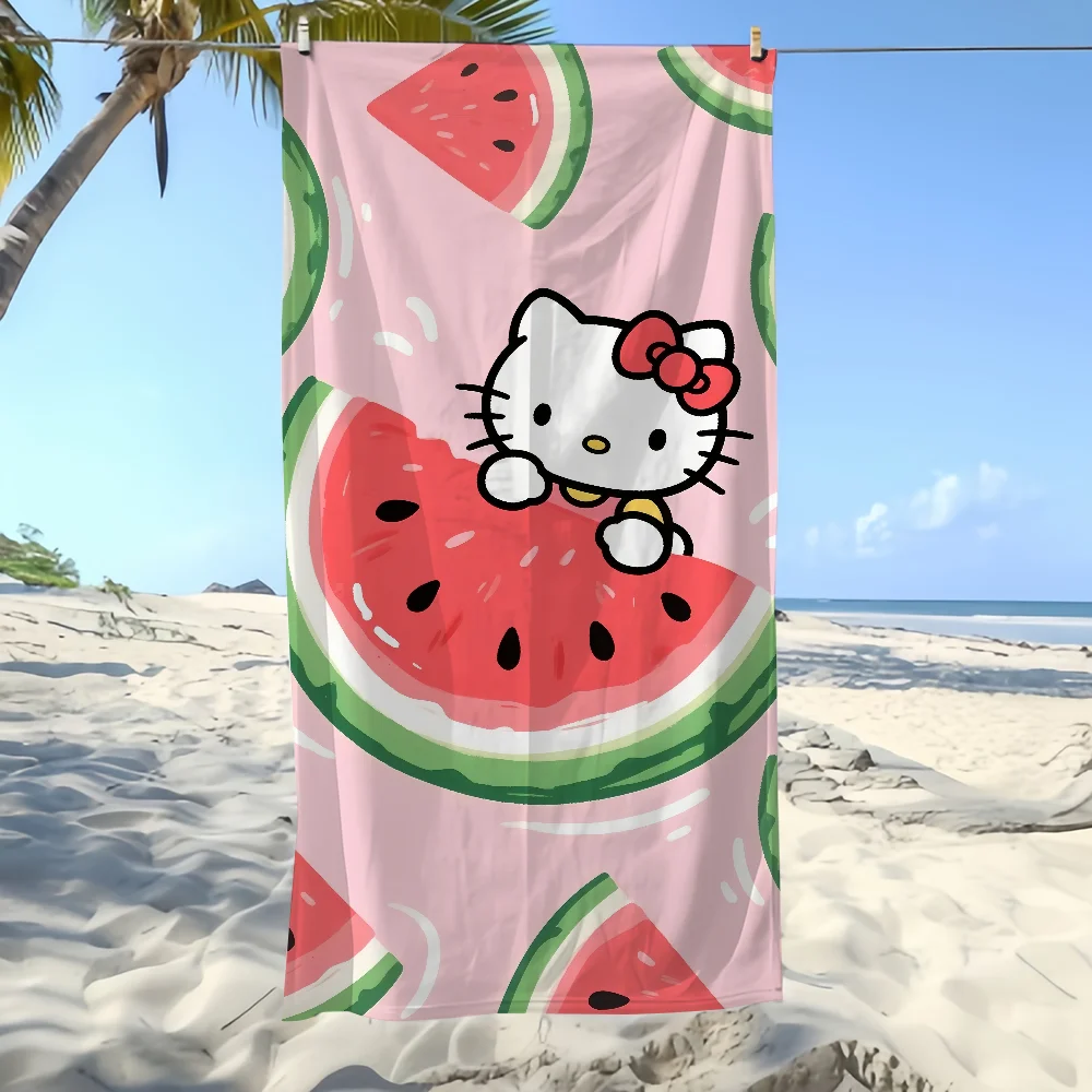 SRO H-HelloS K-KittyS Wassermelonen-Handtuch, Strand, schnell trocknend, Pool, Camping, Handtücher, Reisen, weich, Geschenk, Fitnessstudio, Dusche, Sport