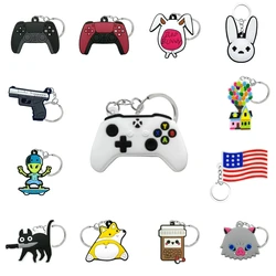 LLavero de PVC para niños, 1 uds, Joystick de moda, figura de Anime, animales, gatos, ranas, regalo de cumpleaños