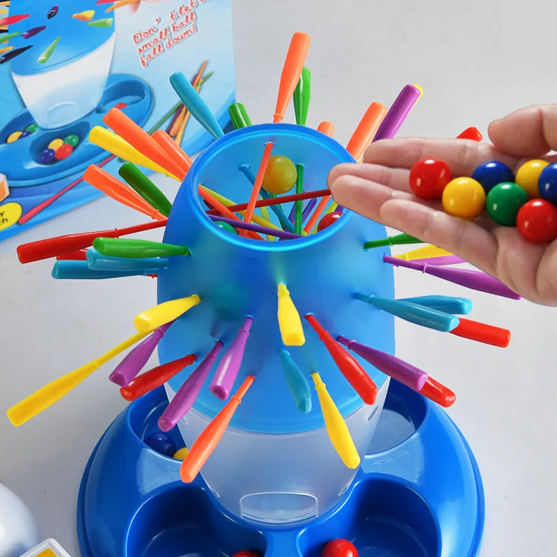 Rocket Pick-Up Stick Game Marble Run Toy for Kids Parent-Child Interactive Early Learning Pull Out Stick Party Tabletop Family