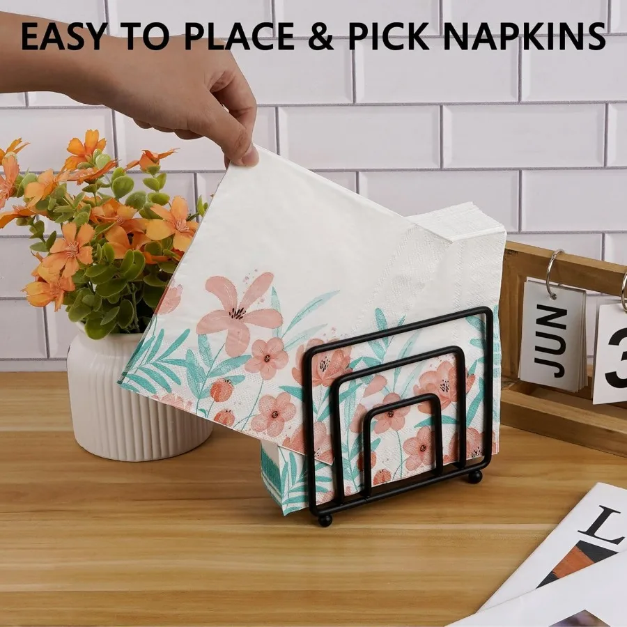 pkin Holder Black for Kitchen Dining Table Upright Modern Paper pkin Storage Stand Decorative Metal Wire Design pkin Standing D