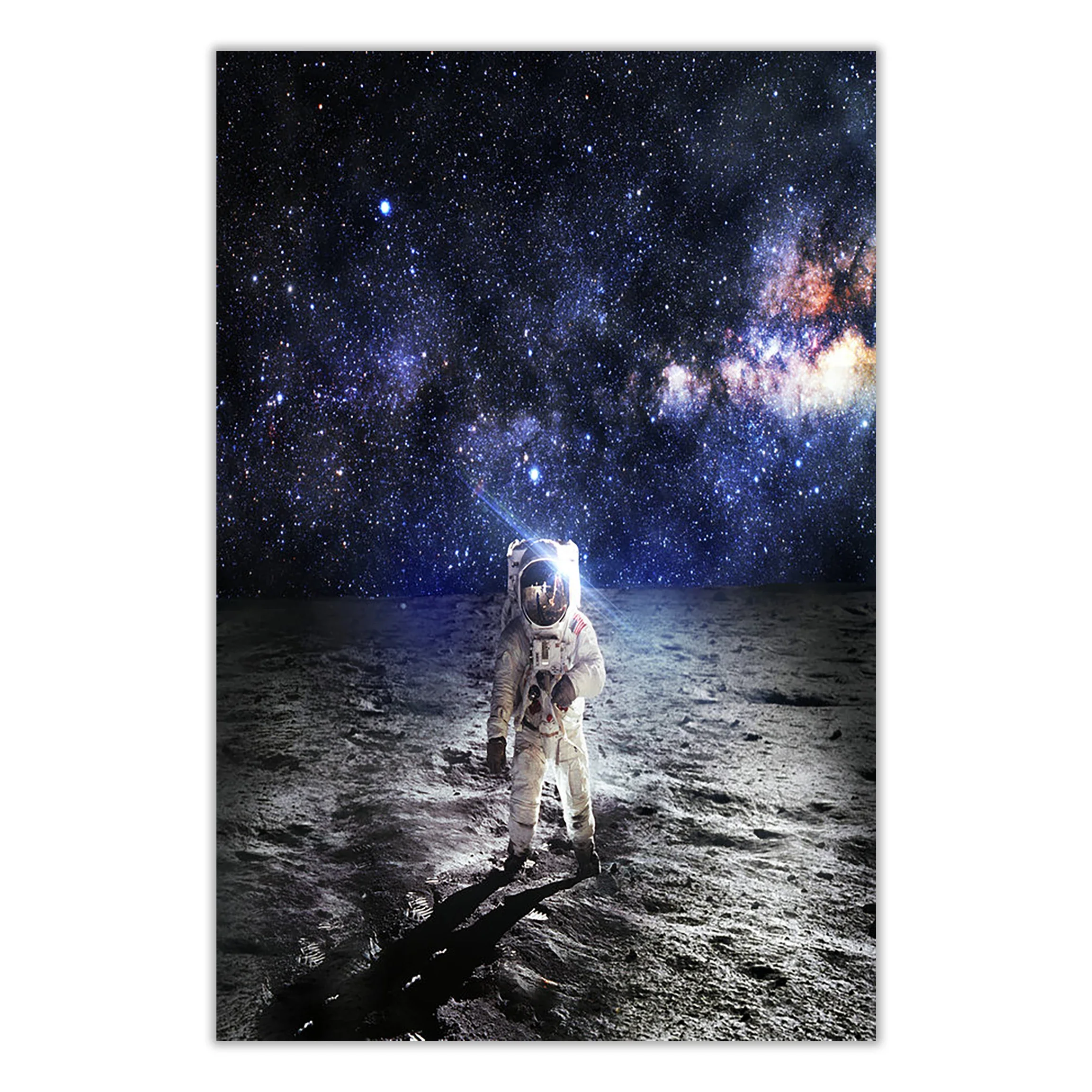 HT033 Spectacular Universe Earth And Moon Space Station Astronaut Silk Fabric Poster Art Decor Indoor Painting Gift