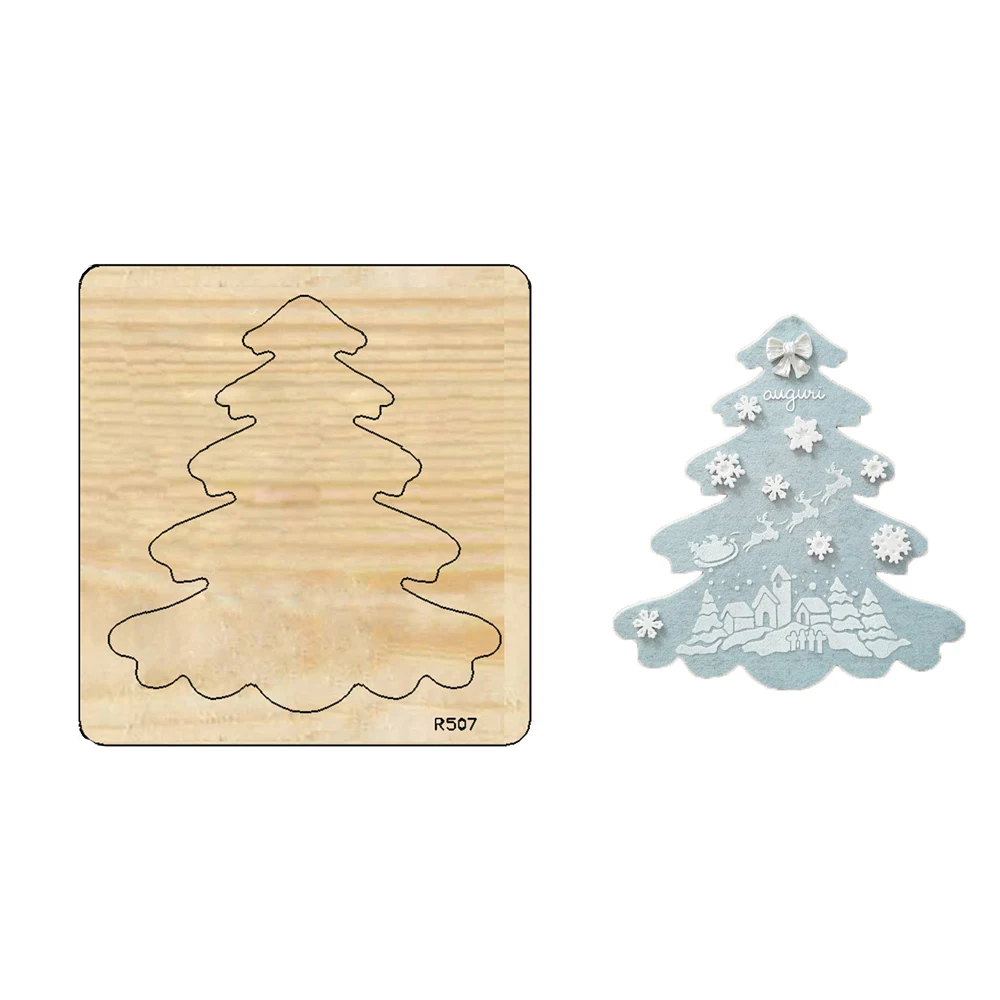 Árbol de Navidad nuevo troqueles de corte de madera Scrapbooking DIY adecuado para máquinas troqueladoras comunes en el mercado/R507