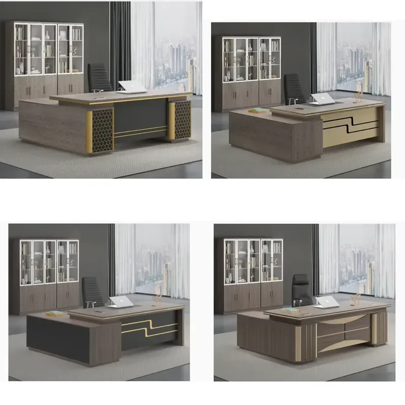 Modern Durable L-Shaped Computer Desk with 3-Drawer Wooden Construction for Home Office & Commercial Use Wall Mount