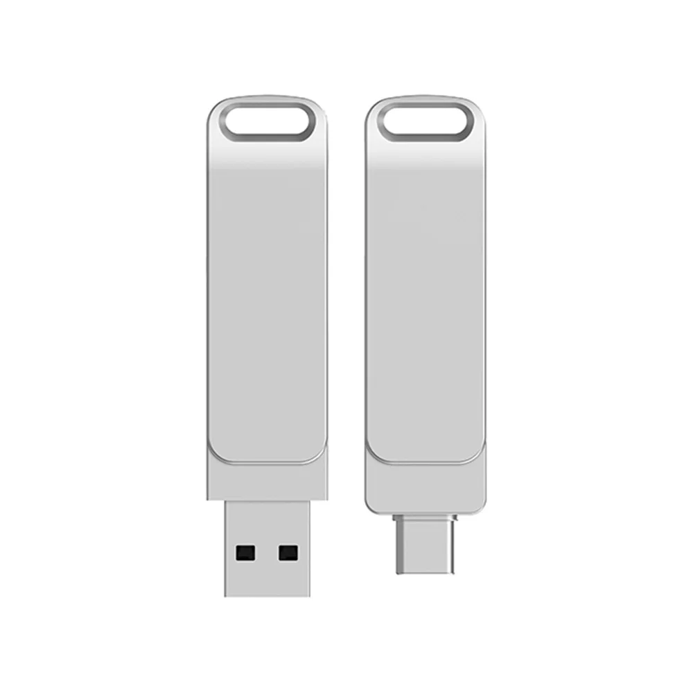 Metal Rotating USB Flash Drive, 64GB/128GB Large Capacity, Mobile TYPE-C, Computer USB, Dual Interface