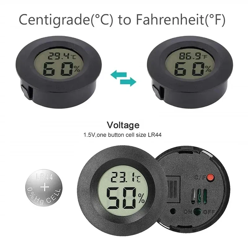 -50~ +70 ° C Mini LCD مقياس الرطوبة الرقمي ميزان الحرارة الزواحف حوض السمك الملحقات عالية الدقة مستشعر درجة الحرارة الرقمي