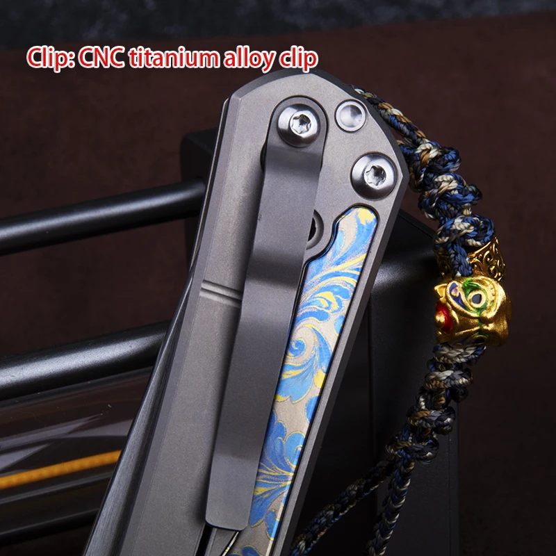 Premium M390 Steel Folding Knife TC4 Titanium Engraved Handle Outdoor EDC Portable Gift Collectible Pocket Tool - view 6