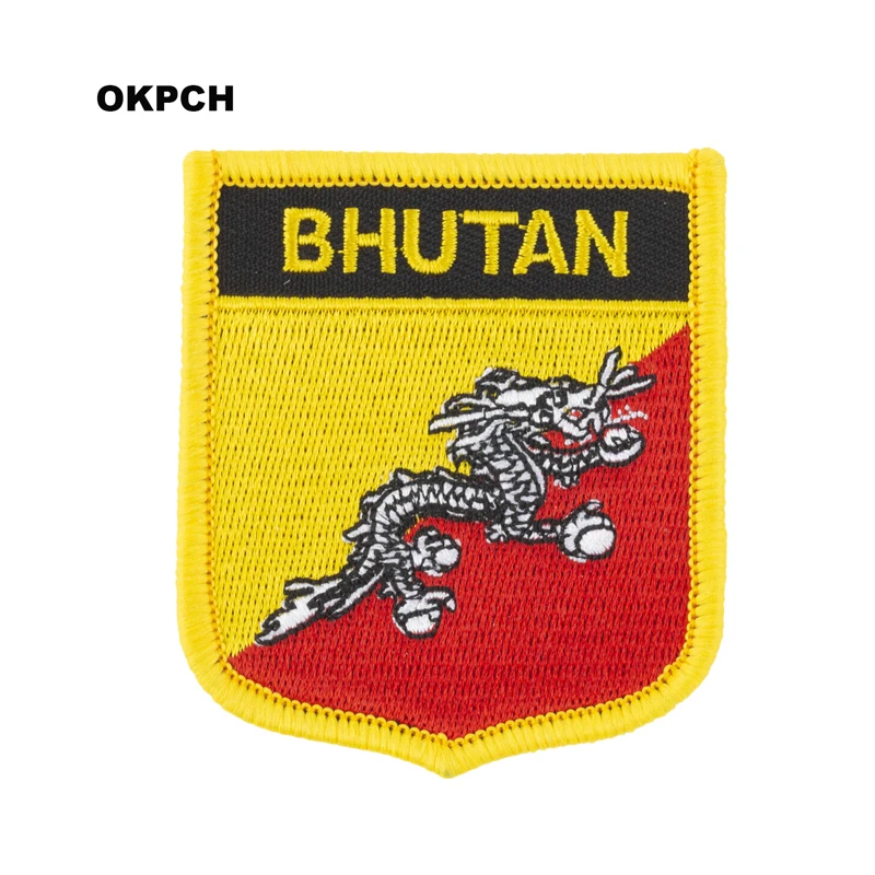 Spain Flag Shield Shape Iron on Embroidery Patches Saw on Transfer Patches Sewing Applications for Clothes Back Pack Cap