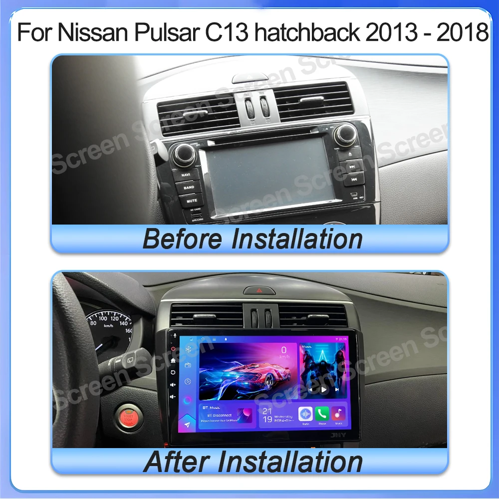 أندرويد 15 لنيسان بولسار C13 هاتشباك 2013 - 2018 راديو السيارة الملاحة السيارات لتحديد المواقع مشغل وسائط متعددة رئيس وحدة ستيريو رقم 2DIN